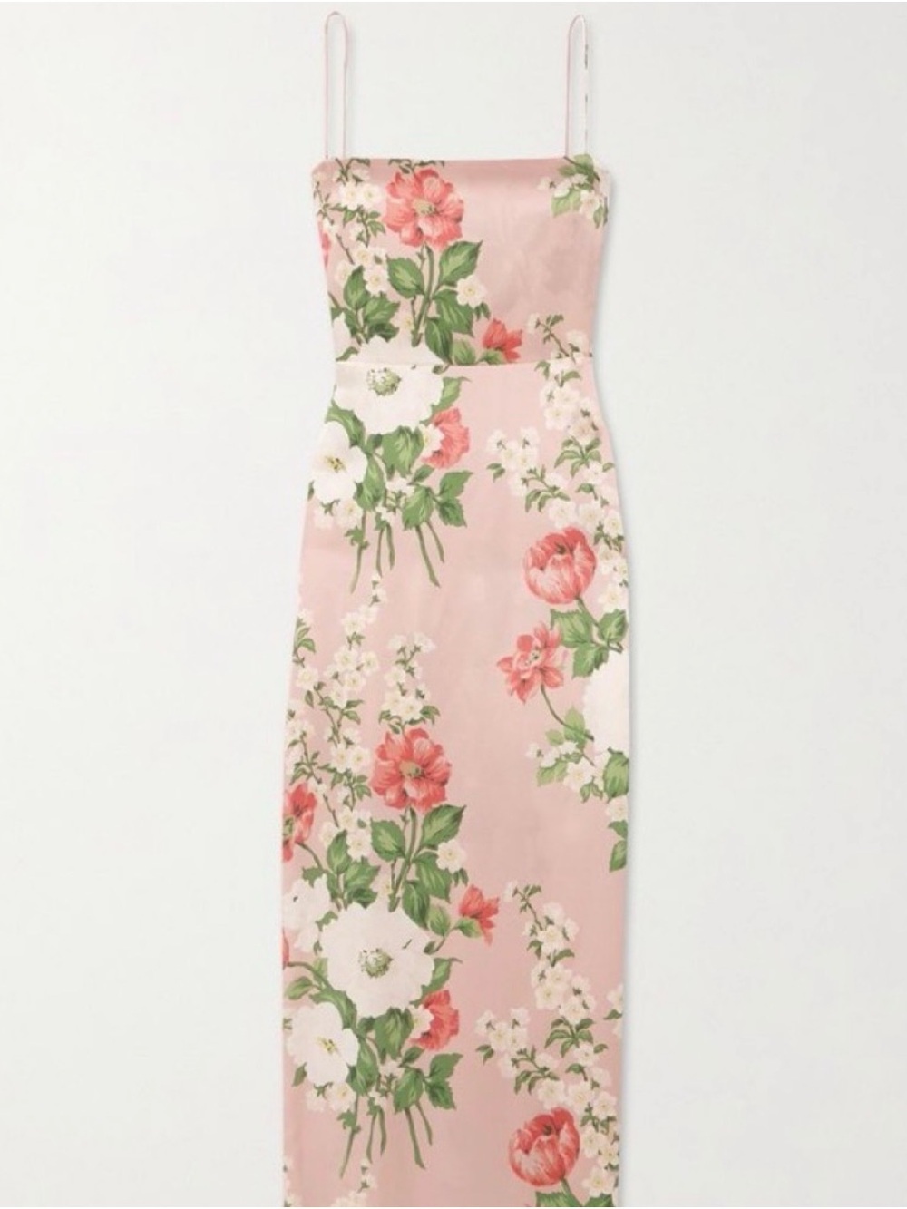 Reformation Pink Floral Maxi Dress with Green Leaf Print - Picture 3 of 3
